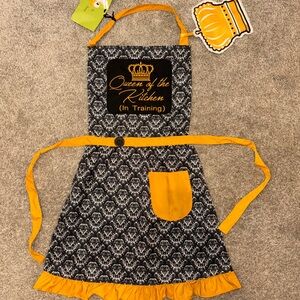 COPY - Queen of the Kitchen “in training” Apron for little girls- Black and Gol…